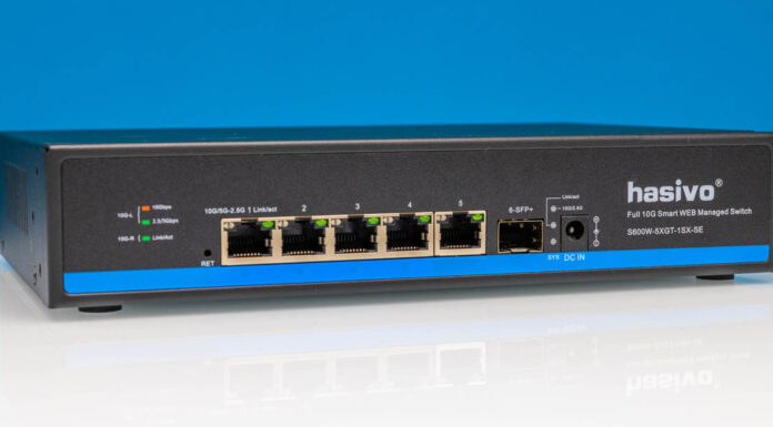 Hasivo S600W-5XGT-1SX-SE A Six Port 10G Switch Hasivo S600W 5XGT 1SX SE 10G Ports