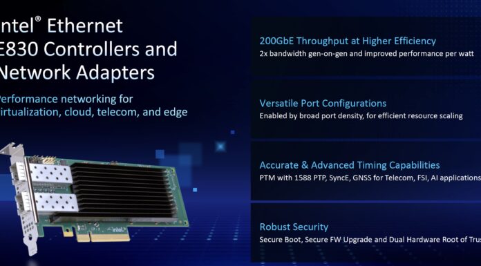 Intel E830 for 25GbE to 200GbE and E610 for 10GbE and 2.5GbE NICs Launched Intel E830 Launch Slide