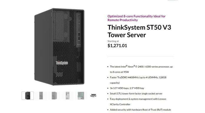 Lenovo Updates Servers with Intel Xeon E 6300 Series Ahead of Launch Lenovo ThinkSystem ST50 V3 Tech Specs 2025 02 17