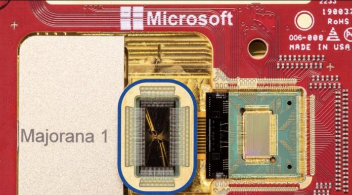 Microsoft Majorana 1 Topological Qubit Quantum Computer Shown Microsoft Majorana 1 Close
