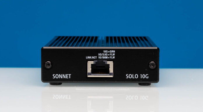 Sonnet Solo 10G Thunderbolt 3 10GbE Adapter Sonnet Solo 10G Thunderbolt 3 10GbE Adapter Port 1