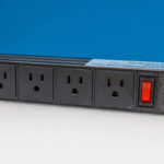 Tupavco 4 Outlet 10 In Rack PDU Angle