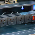 Tupavco 4 Outlet 10 In Rack PDU Installed Angle