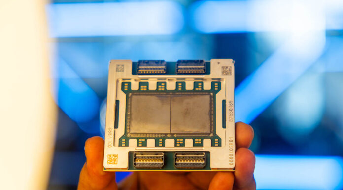 The IBM z17 Mainframe Brings AI with Telum II and Spyre IBM Z17 Telum II DCM In Hand Z Light Background 3