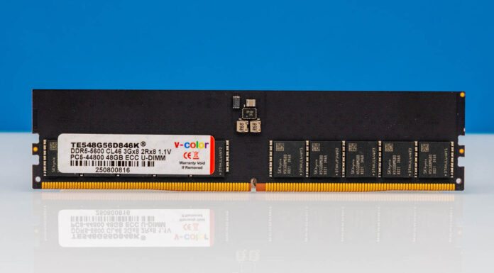 V-Color 96GB DDR5-5600 48GB x2 ECC UDIMM Kit Quick Look V Color 96GB 48GB X2 3Gx8 2Rx8 DDR5 5600 PC5 44800 ECC UDIMM Kit 3