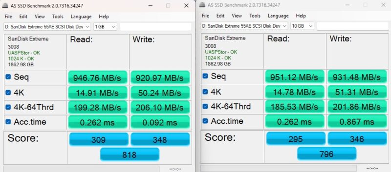AS SSD Sandisk Extreme