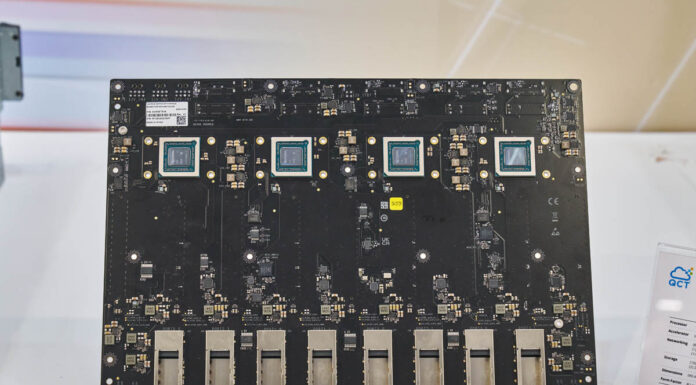 This is the NVIDIA MGX PCIe Switch Board with ConnectX-8 for 8x PCIe GPU Servers NVIDIA MGX PCIe Switch Board With ConnectX 8 Bottom 2