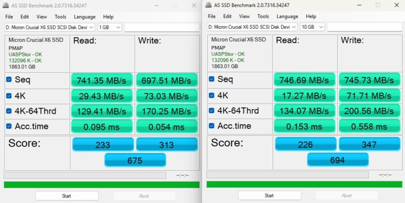 AS SSD Benchmark Crucial X6