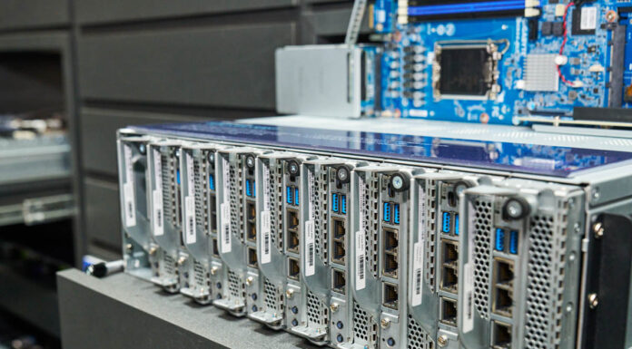 CXL AI and Liquid Cooled Gigabyte Servers at Computex 2025 Gigabyte B343 X40 AAS1 Front Angle