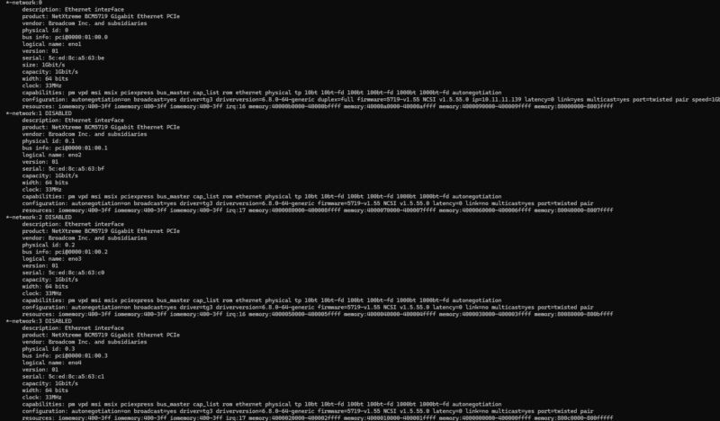 HPE ProLiant Microserver Gen11 Broadcom BCM5719