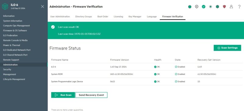 HPE ILO 6 Advanced Administration Firmware Verification