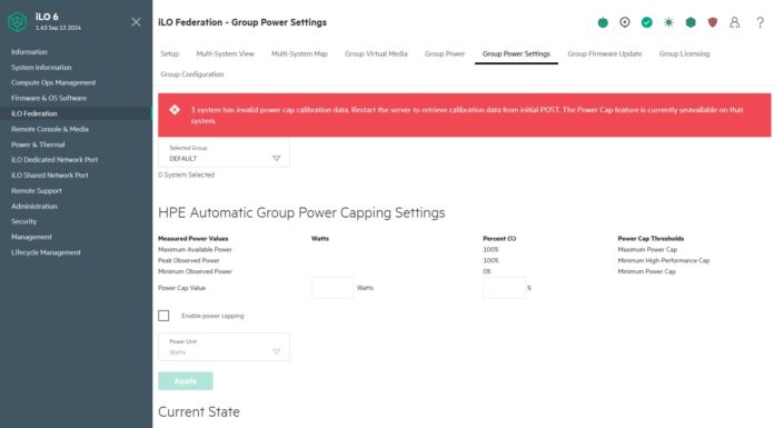 HPE iLO 6 Essentials to Advanced Upgrade What Changes in the UI HPE ILO 6 Advanced ILO Federation Group Power Settings