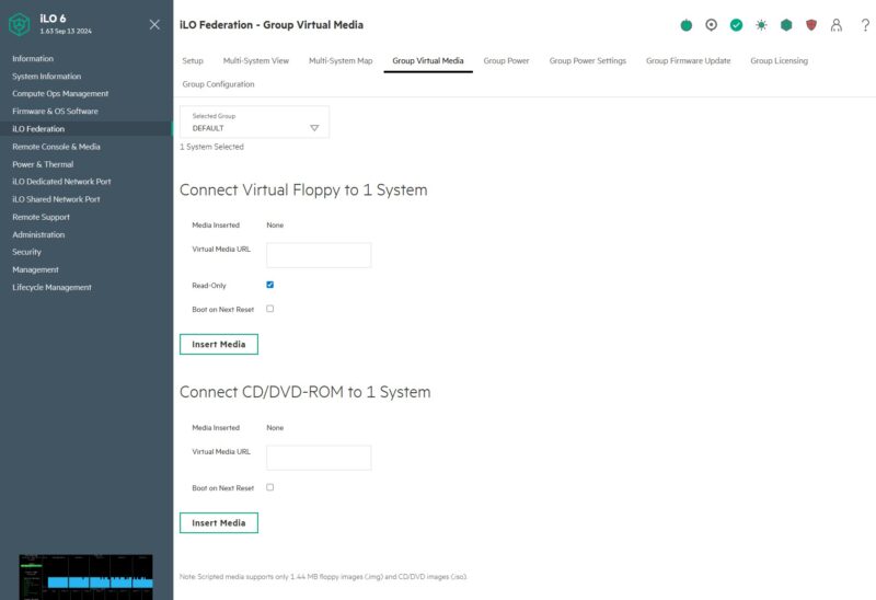 HPE ILO 6 Advanced ILO Federation Group Virtual Media