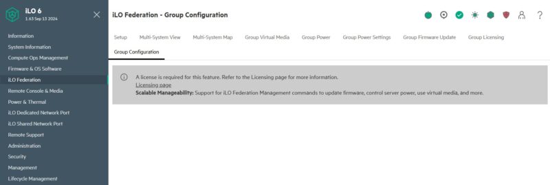 HPE ILO 6 Essentials ILO Federation Group Configuration Requires License