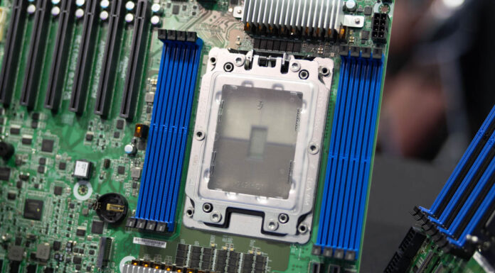 ASRock Rack AMPONED8-2T BCM AmpereOne Motherboard at FMS 2025 ASRock Rack AMPONED8 2T BCM FMS 2025 Socket