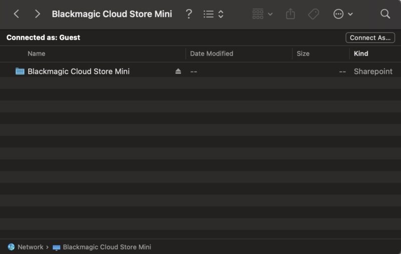 Blackmagic Cloud Store Mini On Network Apple Mac