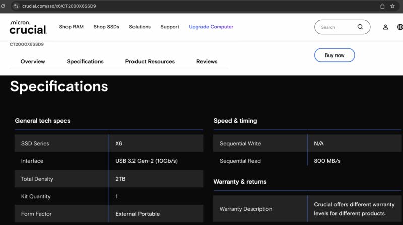 Crucial X6 Specs Crucial Website