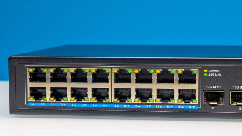 GiGaPlus GP S25 1602 16 Port 2.5G Ethernet Switch With 2x10G SFP+ 2.5G Ethernet Ports 1
