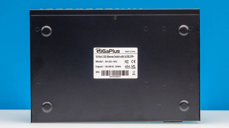 GiGaPlus GP S25 1602 16 Port 2.5G Ethernet Switch With 2x10G SFP+ Bottom 1