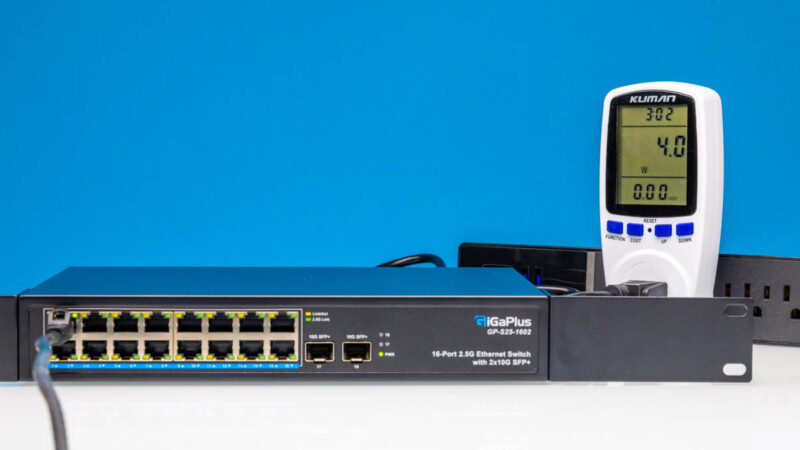 GiGaPlus GP S25 1602 16 Port 2.5G Ethernet Switch With 2x10G SFP+ Power Consumption 2.5G 1