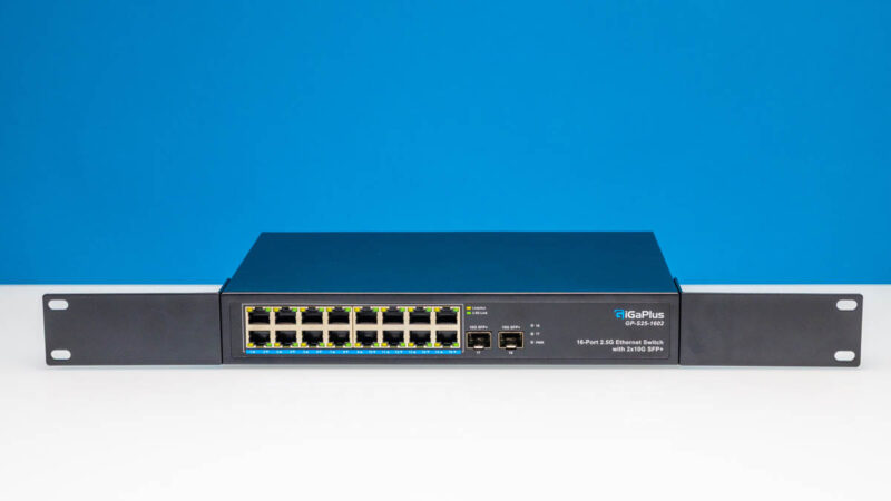 GiGaPlus GP S25 1602 16 Port 2.5G Ethernet Switch With 2x10G SFP+ Rack Ears 1
