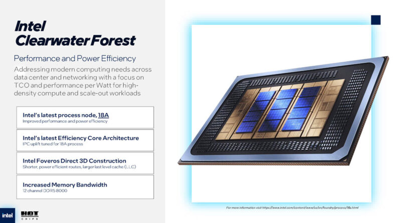 Intel Clearwater Forest 288 Core Intel 18A Hot Chips 2025 Overview 1