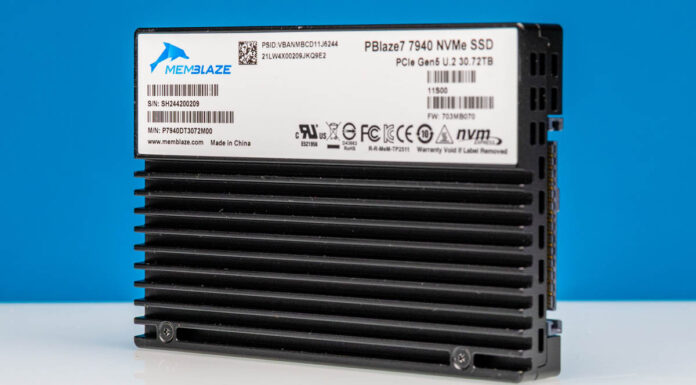 Memblaze PBlaze7 7940 30.72TB NVMe SSD Review Memblaze PBlaze7 7940 NVMe SSD Top Angled 1