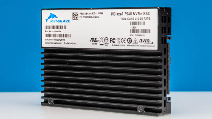 Memblaze PBlaze7 7940 NVMe SSD Top Angled 1