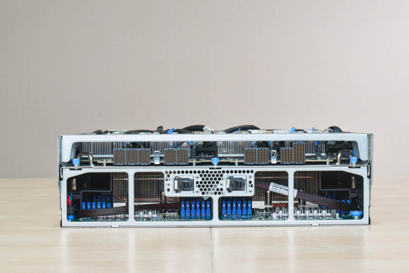 MiTAC G8825Z5 AMD EPYC CPU Tray Internal Connector Side Overview