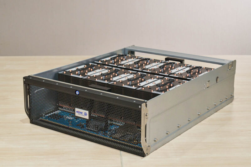 MiTAC G8825Z5 AMD Instinct MI325X GPU OAM Tray Angle