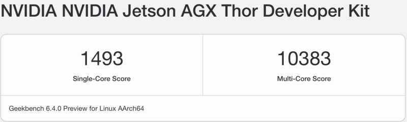 NVIDIA Jetson AGX Thor Developer Kit Geekbench 6