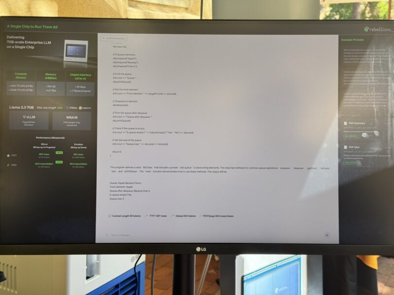 Rebellions REBEL Quad Llama 3.3 70b Demo At Hot Chips 2025 Large