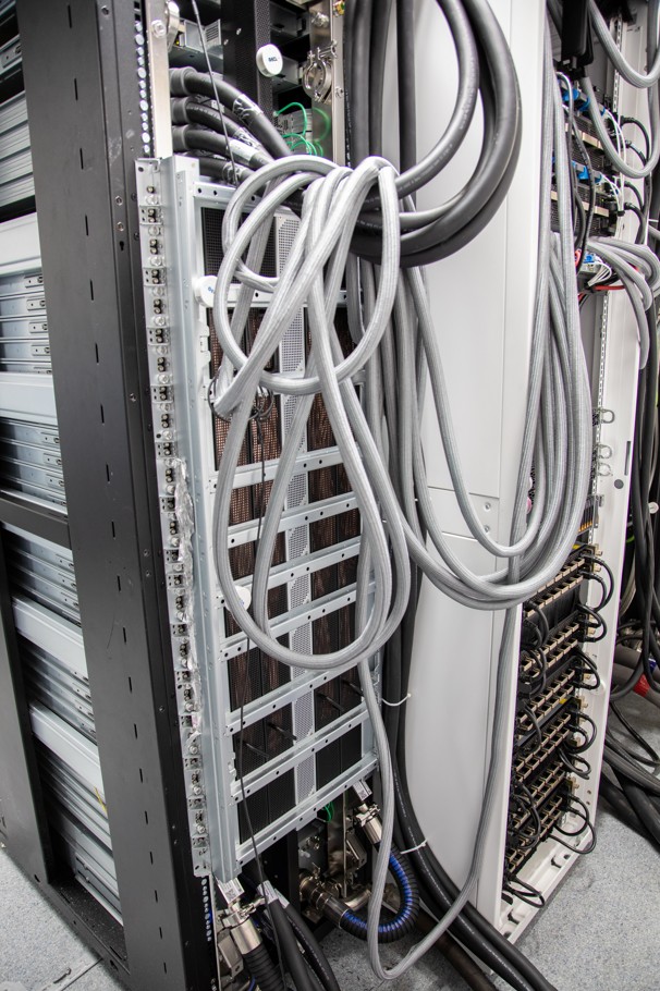 Supermicro NVIDIA GB200 NVL72 Rack Installed For Lambda Rear