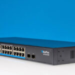 GiGaPlus GP S252402 24 Port 2.5G Ethernet Switch With 2x 10G SFP+ Front Angled 1