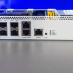 MikroTik CRS812 8DS 2DQ 2DDQ Front Latvia 10GbE And Console