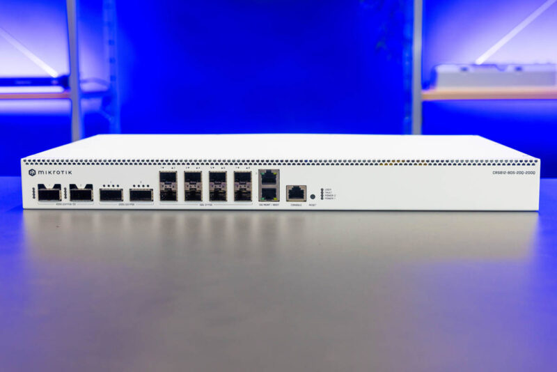 MikroTik CRS812 8DS 2DQ 2DDQ Front Latvia