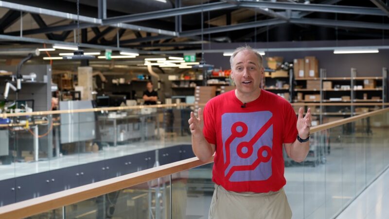 Patrick In MikroTik HQ Riga Latvia Hardware Engineering Floor Large