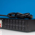 Pyle Pro 20 Outlet 3600W 2 RU Rackmount Power Conditioner Rear Angled 2