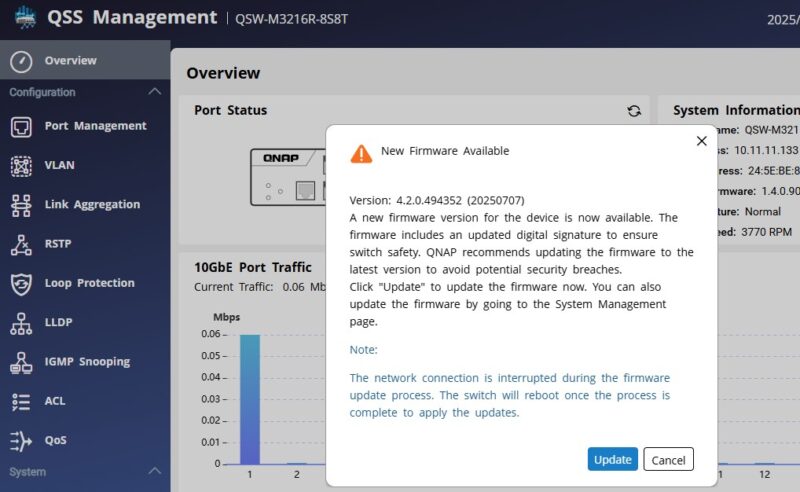 QNAP QSW M3216R 8S8T Firmware Update