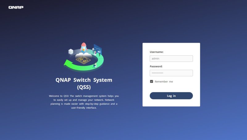 QNAP QSW M3216R 8S8T Login
