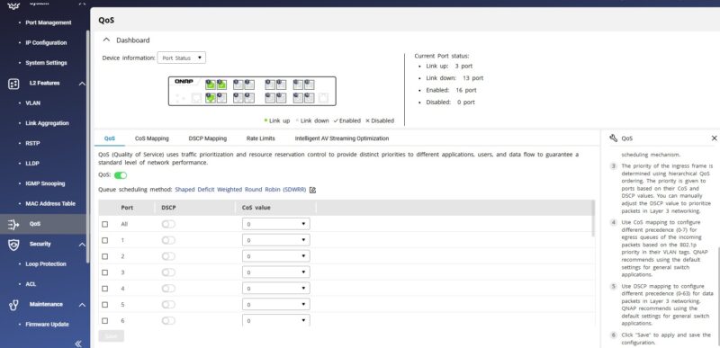 QNAP QSW M3216R 8S8T QoS Guide