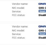 QNAP QXG 25G2SF CX6 In QNAP Network Manager Connected 25G