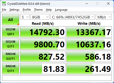Samsung 9100 PRO 8TB CrystalDiskMark 8GB
