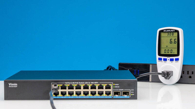 Vimin VM S251602P 16 Port 2.5G PoE Switch With 2x 10G SFP+ 2.5G Power Consumption 1