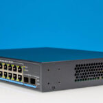 Vimin VM S251602P 16 Port 2.5G PoE Switch With 2x 10G SFP+ Front Angled 1