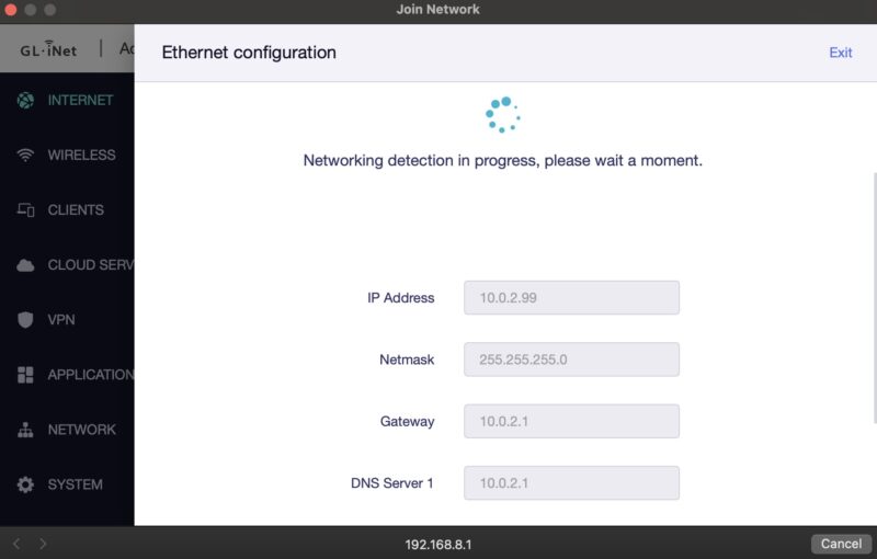 GL INet Setup 5 WAN Ethernet
