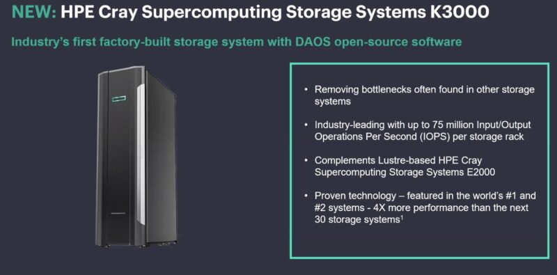 HPE Cray Supercomputing Storage Systems K3000 DAOS