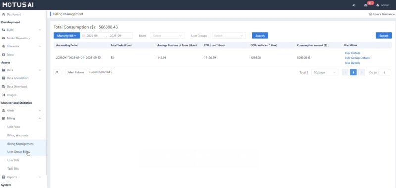 Kaytus MotusAI Billing Management