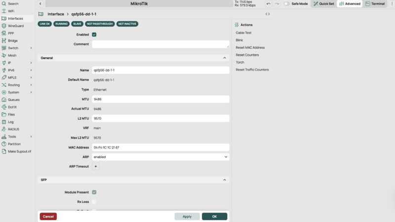 MikroTik CRS812 DDQ Webfig