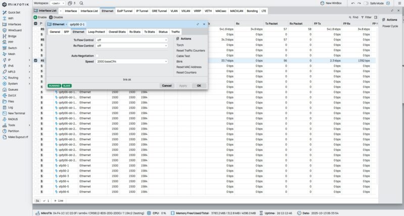 MikroTik CRS812 DDQ With NVIDIA GB10 Set QSFP56 DD To 200GbE No Autonegotiation